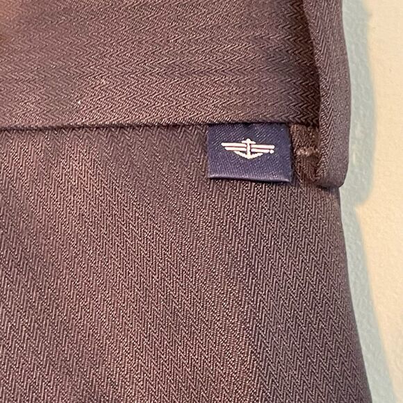 Dockers Classic Fit Signature Khaki Pants Navy Blue Polyester No Wrinkles 36 x 3 - Picture 5 of 8